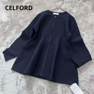 새상품 CELFORD 셀포드 페플럼 니트 가디건 네이비