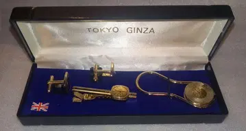 GINZA TOKYO 커프스 단추 & 넥타이핀 세트 시계 모티브