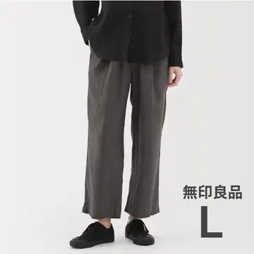 [ 미사용 새상품 ] 무인양품 린넨 워싱 이지 와이드 팬츠 L 사이즈