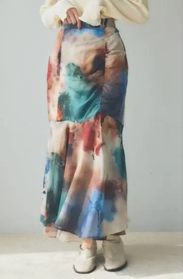 안데뮤 Ink Art 개더 스커트