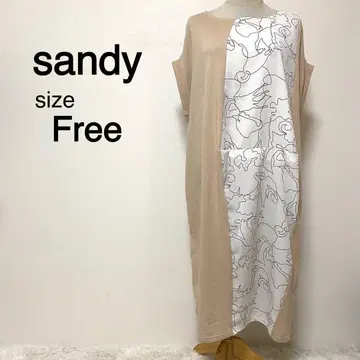 sandy 베이지 컬러 반팔 원피스