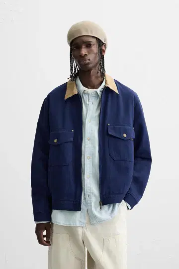 ZARA 자라 대비 색상의 카라 부착 자켓 XL