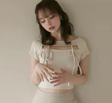 andmary Bebe ribbon tops ivory