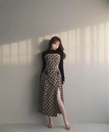 andmary belle checked dress 벨 체크 드레스