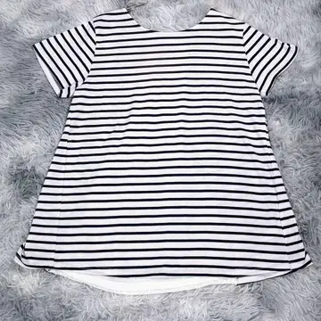 a.v.v standard [ L ] 반팔T셔츠 화이트 보더 빅 사이즈