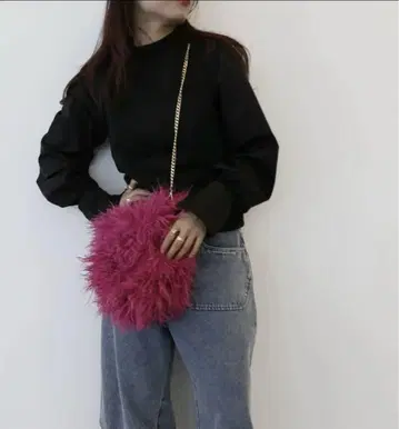 미사용 새상품 체인백 쇼킹 핑크 퍼백