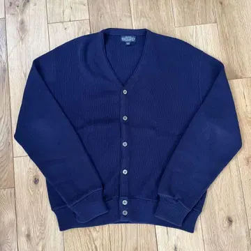 90s usa 랜드스 엔드 코튼 가디건 네이비