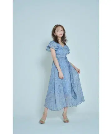 crayme, 스즈란 패턴 원피스 블루