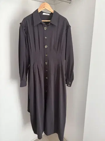 Two-Tone Belted Shirts Dress