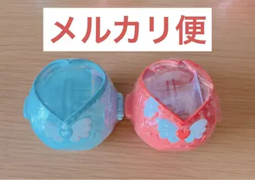 클리어 컴팩트 케이스 가챠 레드 블루