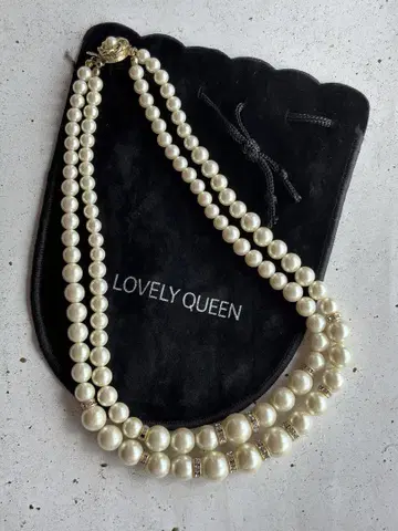 LOVELY QUEEN 러블리 퀸 2연 펄 목걸이 일본제