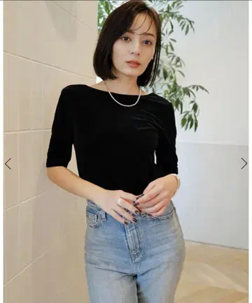 [ 새상품급 ] anuans 벨로아 컷 상의 네이비