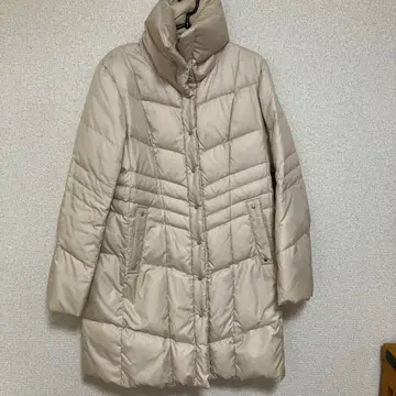 UNTITELED 언타이틀 A라인 다운 코트 베이지 카멜