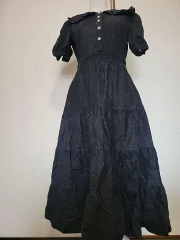 axes femme 노스탤지 데님 원피스 블랙