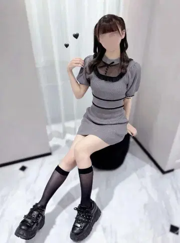 pium 튤 프릴 도리 니트 퍼프 원피스
