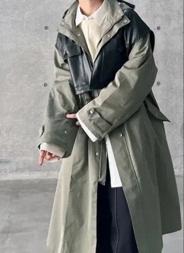 PAGE BOY 페이지 보이 모즈 코트 카키 프리 사이즈