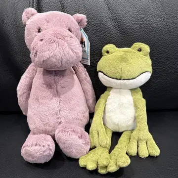 [할인] JELLYCAT 봉제 인형 2개 묶음 판매 하마 개구리