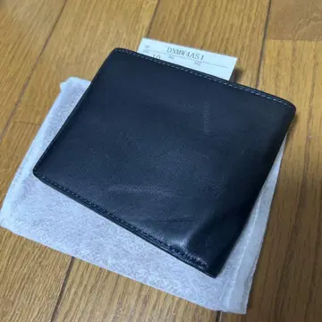 블랙 소가죽 접이식 지갑
