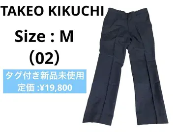 TAKEO KIKUCHI 다크 블루 슬랙스 꽃무늬 안감 M 사이즈