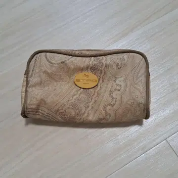 베이지 패턴 파우치