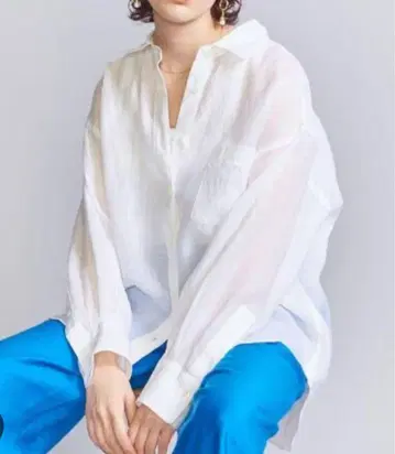 BEAUTY&YOUTH 린넨 레귤러 셔츠 워셔블 화이트