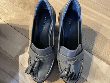 goocy 청키힐 태슬 펌프스 프린지 장식 로퍼 힐