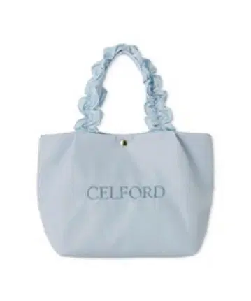 CELFORD 플룸 프릴 라메 자수 토트백 S 색스 블루