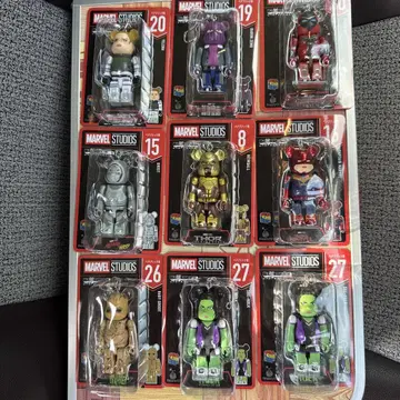 해피 복권 베어브릭 MARVEL BE@RBRICK 9점