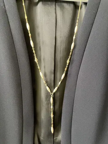 골드 롱 목걸이 비즈 포함