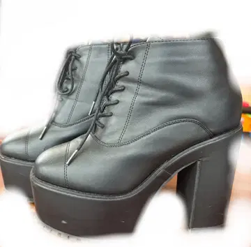 통굽 부츠 블랙 코스프레