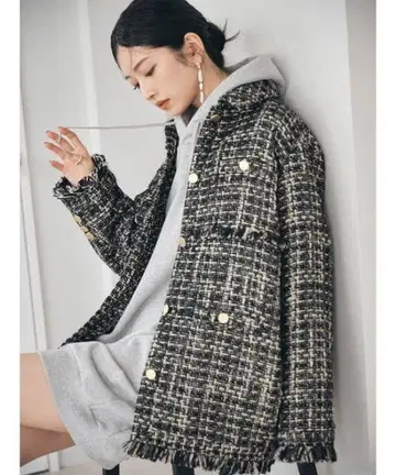 [ 새상품급 ] LILYBROWN 프린지 트위드 자켓