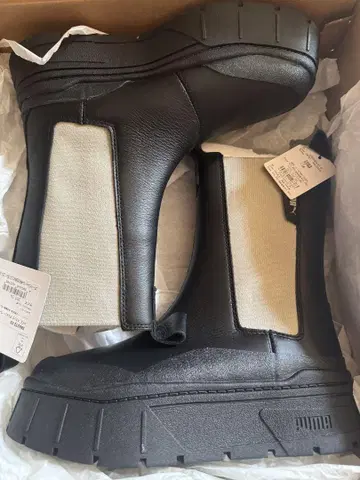 통굽 블랙 사이드 고어 부츠 PUMA