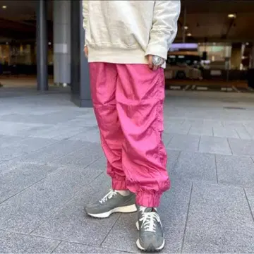 BEAMS BOY 나일론 타프타 스포츠 팬츠 핑크