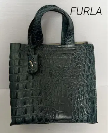 FURLA 백 악어 엠보싱 가죽 그린