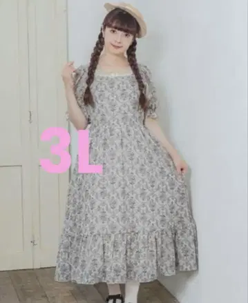 여성용 스퀘어 프릴 원피스 (아오키 미사코)