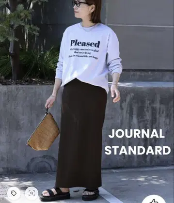 JOURNAL STANDARD P 플라이스 리브 소재 롱 스커트 i라인