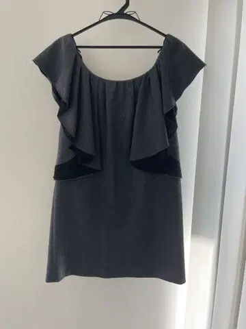 JILLSTUART 그레이 프릴 슬리브리스 미니 원피스