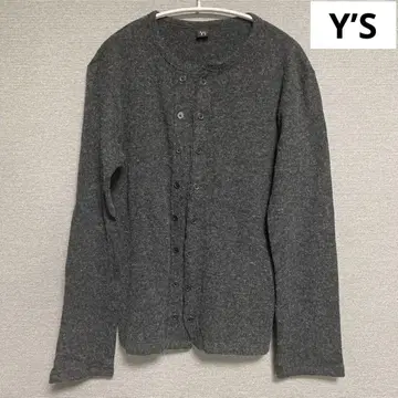 Y'S 그레이 긴팔 가디건 울, 아크릴 혼방