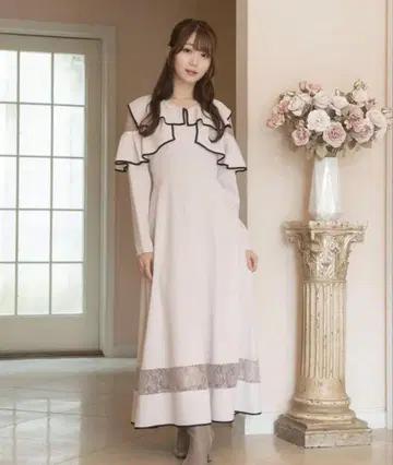 rosemuse piping lace switching dress