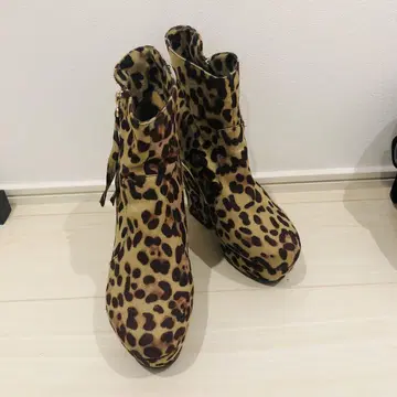 레오파드 무늬 힐 부츠 L 사이즈