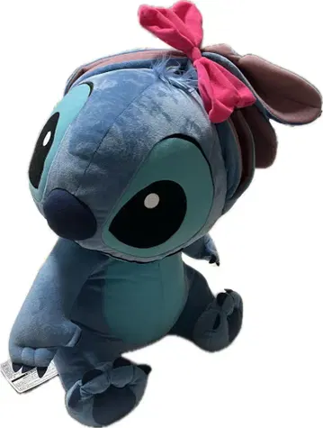 스티치 봉제 인형 빅 핑크 리본 특대형