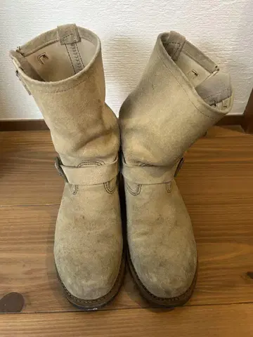 베이지 엔지니어 부츠 백지퍼 포함
