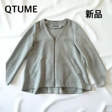 새상품급 QTUME 쿠튬 노카라 코트