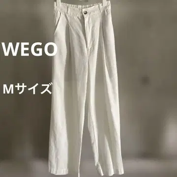 WEGO 린넨 화이트 캐주얼 팬츠 허리밴딩