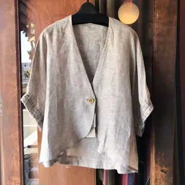 blue willow 블루위로 린넨 거즈 겉옷 그레이지