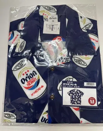 오리온 맥주 알로하 셔츠 캔 네이비 M 사이즈