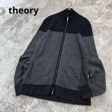 새상품급 띠어리 드라이버즈 니트 블루종 가디건 울 바이컬러