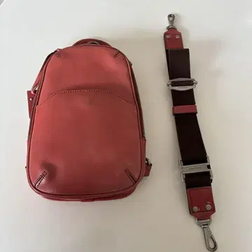 빨간색 숄더백 더블 지퍼