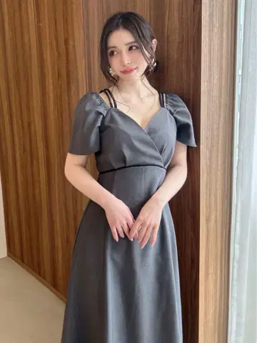 RESEXXY 더블 스트랩 플레어 원피스