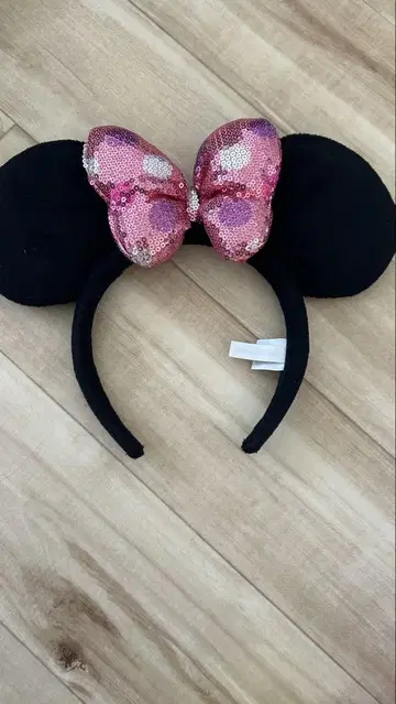 미니 마우스 머리띠 블랙 핑크